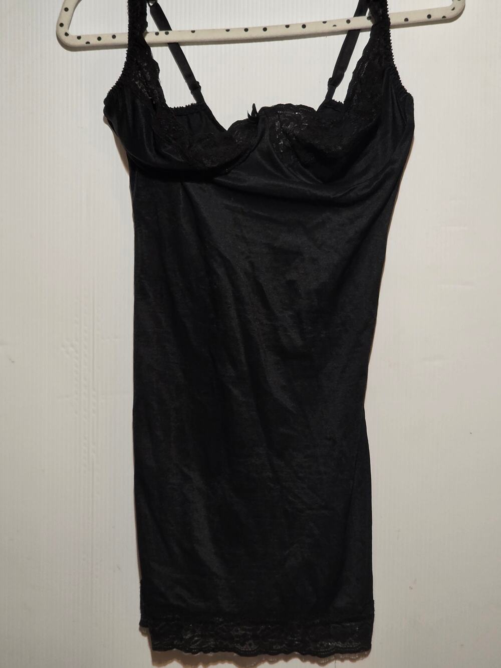 Collette Lingerie Black Lace Slip Dress L coquette Underwire Lingerie Romantic